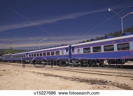 Copper Canyon, Mexico, passenger train, Creel, Chihuahua-Pacifico Railway train carrying passengers in Creel in the state of Chihuahua. The train travels through the rugged Sierra Madre Mountains. View Large Photo Image Stock Photograph - Copper Canyon, Mexico, passenger train, Creel, Chihuahua-Pacifico Railway train carrying passengers in Creel in the state of Chihuahua. The train travels through the rugged Sierra Madre Mountains.. Fotosearch
