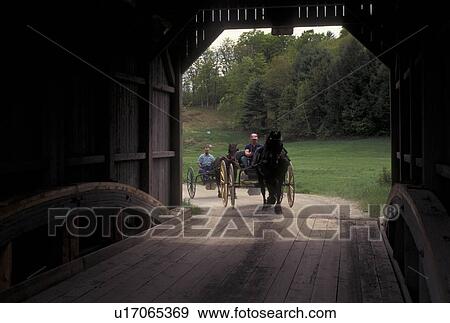 covered bridge, interior, Vermont, VT, Horses and carriages trotting through the Bowers or Brownsville Covered Bridge in West Windsor in the spring. View Large Photo Image Stock Photo - covered bridge, interior, Vermont, VT, Horses and carriages trotting through the Bowers or Brownsville Covered Bridge in West Windsor in the spring.. Fotosearch