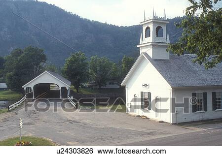 covered bridge, New Hampshire, Covered bridge and church in Stark Village, New Hampshire. View Large Photo Image Stock Photograph - covered bridge, New Hampshire, Covered bridge and church in Stark Village, New Hampshire. . Fotosearch