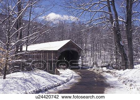covered bridge, Vermont, VT, Downers Covered Bridge ca. 1840 on a country road in Downers in the snow in winter. View Large Photo Image Stock Image - covered bridge, Vermont, VT, Downers Covered Bridge ca. 1840 on a country road in Downers in the snow in winter.. Fotosearch