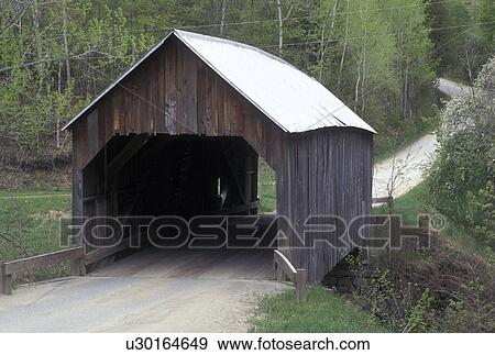 covered bridge, Vermont, VT, Flint Covered Bridge ca. 1845 in Tunbridge in the spring. View Large Photo Image Stock Photo - covered bridge, Vermont, VT, Flint Covered Bridge ca. 1845 in Tunbridge in the spring. . Fotosearch