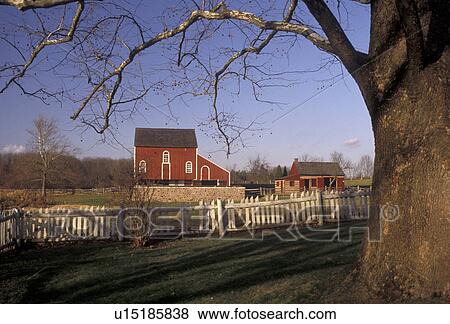 Stock Photo -  Daniel Boone Birthplace, Pennsylvania, Barn and Blacksmith shop at Daniel Boone Homestead in Birdsboro in the state of Pennsylvania . Fotosearch