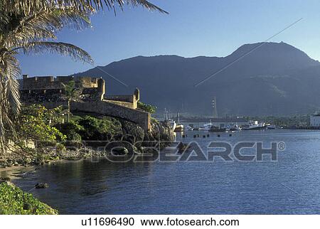 Dominican Republic, Puerto Plata, Caribbean, Scenic view of Puerto Plata silver port Harbor and the Fort of San Felipe along the Atlantic Ocean in Dominican Republic. View Large Photo Image Stock Image - Dominican Republic, Puerto Plata, Caribbean, Scenic view of Puerto Plata silver port Harbor and the Fort of San Felipe along the Atlantic Ocean in Dominican Republic. . Fotosearch