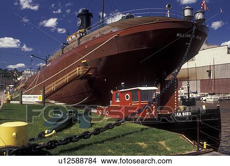 Picture -  Duluth, Minnesota, Lake Superior, William A. Irvin Ore Boat a former flagship of the United States Steel fleet at the waterfront in the city of Duluth in the state of Minnesota.. Fotosearch