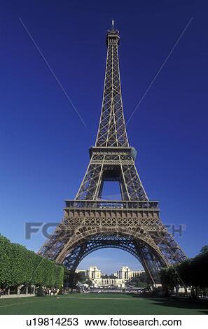 Stock Image -  Eiffel Tower, Paris, France, Europe, The Eiffel Tower from the Parc du Champ de Mars in Paris.. Fotosearch