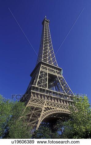 Stock Photo -  Eiffel Tower, Paris, France, Europe, The Eiffel Tower from the Parc du Champ de Mars in Paris.. Fotosearch