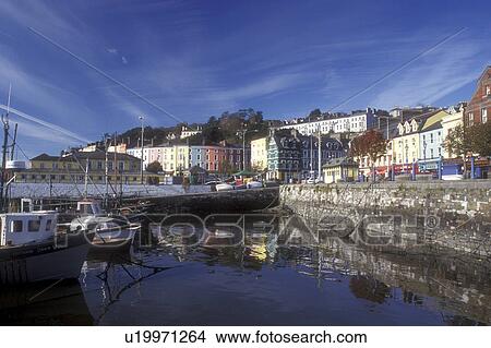 Picture -  Europe, Republic of Ireland, Ireland, Cobh, Harbor with fishing boats in County Cork. . Fotosearch