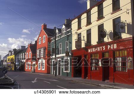 Europe, Republic of Ireland, Ireland, Dingle, Colorful shops, pubs, and restaurants in the town of Dingle in County Kerry. View Large Photo Image Stock Image - Europe, Republic of Ireland, Ireland, Dingle, Colorful shops, pubs, and restaurants in the town of Dingle in County Kerry.. Fotosearch