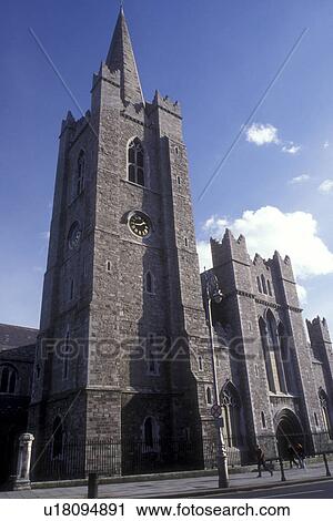 Stock Image -  Europe, Republic of Ireland, Ireland, Dublin. St. Patrick's Cathedral in Dublin in County Dublin.. Fotosearch