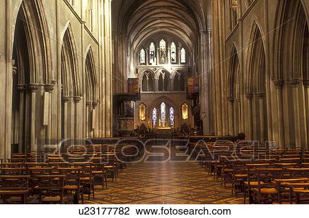 Europe, Republic of Ireland, Ireland, Dublin. The majestic stone interior of St. Patrick's Cathedral in Dublin in County Dublin. View Large Photo Image Stock Image - Europe, Republic of Ireland, Ireland, Dublin. The majestic stone interior of St. Patrick's Cathedral in Dublin in County Dublin.. Fotosearch