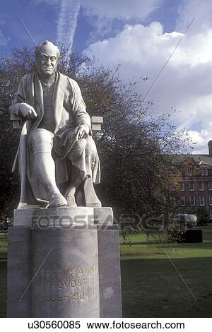 Europe, Republic of Ireland, Ireland, Dublin. Statue of Provost George Salmon on campus of Trinity College, founded in 1592, in Dublin in County Dublin. View Large Photo Image Stock Photography - Europe, Republic of Ireland, Ireland, Dublin. Statue of Provost George Salmon on campus of Trinity College, founded in 1592, in Dublin in County Dublin.. Fotosearch