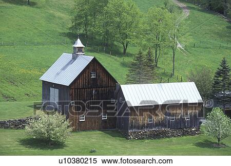 farm, barn, Vermont, VT, Scenic view of the brown barn on Sleepy Hollow Farm in Pomfret in the spring. View Large Photo Image Stock Photography - farm, barn, Vermont, VT, Scenic view of the brown barn on Sleepy Hollow Farm in Pomfret in the spring.. Fotosearch