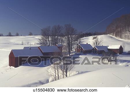 farm, Vermont, Reading, VT, Red barn, Jenne Farm, snow, winter. View Large Photo Image Stock Image - farm, Vermont, Reading, VT, Red barn, Jenne Farm, snow, winter.. Fotosearch