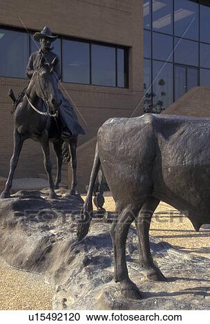 Stock Image -  Fort Worth, Texas, Cattleman Statue at the Cattle Raisers Museum in Fort Worth in the state of Texas . Fotosearch