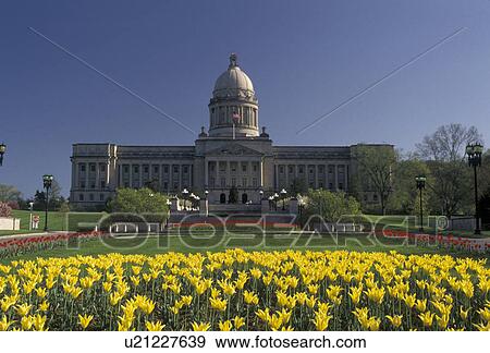Frankfort, State Capitol, State House, Kentucky, Yellow and red tulips adorn the grounds of the State Capitol Building in the spring in the capital city of Frankfort in the state of Kentucky. View Large Photo Image Stock Photo - Frankfort, State Capitol, State House, Kentucky, Yellow and red tulips adorn the grounds of the State Capitol Building in the spring in the capital city of Frankfort in the state of Kentucky. . Fotosearch
