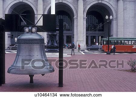 Picture -  Freedom Bell, Union Station, Washington, D. C District of Columbia, The American Legion Freedom Bell at Union Station in Washington, DC.. Fotosearch