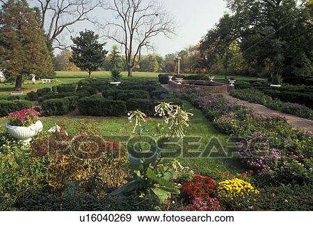 Stock Photo -  garden, Dover, Delaware, Woodburn's Garden outside the Governors House in Dover the capital city in the state of Delaware.. Fotosearch