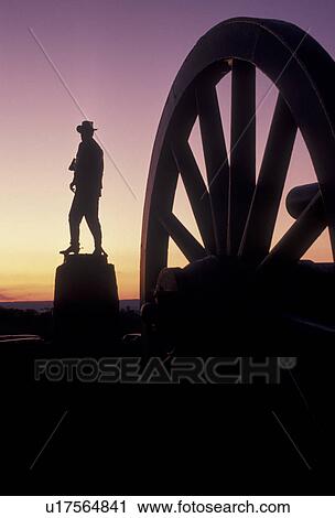 Gettysburg, battlefield, civil war, Gettysburg National Military Park, Pennsylvania, Silhouette of soldier monument in Gettysburg Nat'l Military Park at sunset in Gettysburg in the state of Pennsylvania. View Large Photo Image Stock Image - Gettysburg, battlefield, civil war, Gettysburg National Military Park, Pennsylvania, Silhouette of soldier monument in Gettysburg Nat'l Military Park at sunset in Gettysburg in the state of Pennsylvania.. Fotosearch