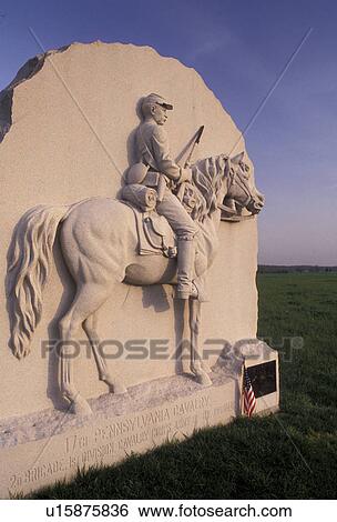 Gettysburg, battlefield, civil war, Gettysburg National Military Park, Pennsylvania, 17th Pennsylvania Cavalry Monument in Gettysburg Nat'l Military Park in Gettysburg in the state of Pennsylvania. View Large Photo Image Stock Photograph - Gettysburg, battlefield, civil war, Gettysburg National Military Park, Pennsylvania, 17th Pennsylvania Cavalry Monument in Gettysburg Nat'l Military Park in Gettysburg in the state of Pennsylvania.. Fotosearch