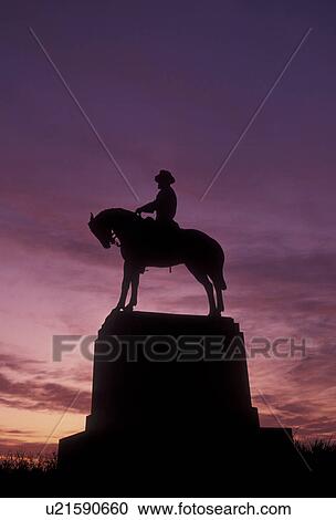 Gettysburg, civil war, battlefield, Gettysburg National Military Park, Pennsylvania, Silhouette of cavalier soldier monument at East Cemetery Hill in Gettysburg Nat'l Military Park at sunset in Gettysburg in the state of Pennsylvania. View Large Photo Image Stock Image - Gettysburg, civil war, battlefield, Gettysburg National Military Park, Pennsylvania, Silhouette of cavalier soldier monument at East Cemetery Hill in Gettysburg Nat'l Military Park at sunset in Gettysburg in the state of Pennsylvania.. Fotosearch