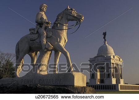 Gettysburg, Gettysburg National Military Park, civil war, battlefield, Pennsylvania, 8th Pennsylvania Cavalry Memorial and Pennsylvania Memorial in Gettysburg Nat'l Military Park in Gettysburg in the state of Pennsylvania. View Large Photo Image Stock Photography - Gettysburg, Gettysburg National Military Park, civil war, battlefield, Pennsylvania, 8th Pennsylvania Cavalry Memorial and Pennsylvania Memorial in Gettysburg Nat'l Military Park in Gettysburg in the state of Pennsylvania.. Fotosearch
