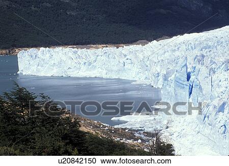 glacier, Patagonia, Argentina, Andes, Moreno Glacier rises 60 meters above lake level in Parque Nacional de los Glaciares (National Park) in Patagonia. View Large Photo Image Stock Image - glacier, Patagonia, Argentina, Andes, Moreno Glacier rises 60 meters above lake level in Parque Nacional de los Glaciares (National Park) in Patagonia. . Fotosearch