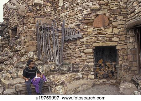 Stock Photo -  Grand Canyon, Grand Canyon National Park, Arizona, Point Watch Tower built of stone and mortar at Desert View in Grand Canyon Nat'l Park in the state of Arizona.. Fotosearch