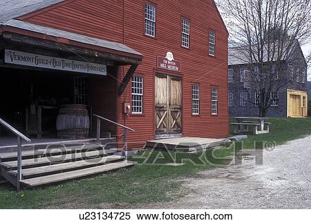 Stock Photography -  gristmill, Vermont, VT, Weston, The Weston Mill Museum in Weston in the spring.. Fotosearch