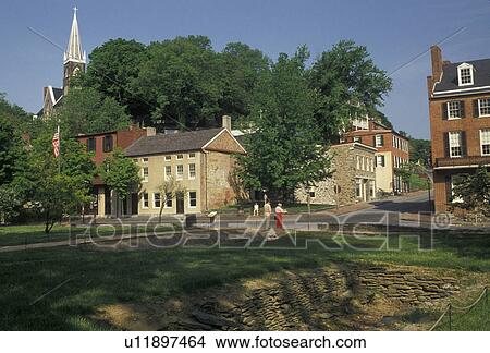 Harpers Ferry, West Virginia, Harpers Ferry National Historical Park, Arsenal Square at Harpers Ferry Nat'l Historical Park in the state of West Virginia. View Large Photo Image Picture - Harpers Ferry, West Virginia, Harpers Ferry National Historical Park, Arsenal Square at Harpers Ferry Nat'l Historical Park in the state of West Virginia. . Fotosearch