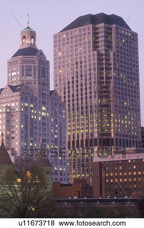 Hartford, skyline, Connecticut, The downtown skyline of Hartford the capital city of Connecticut in the evening. View Large Photo Image Stock Photo - Hartford, skyline, Connecticut, The downtown skyline of Hartford the capital city of Connecticut in the evening.. Fotosearch
