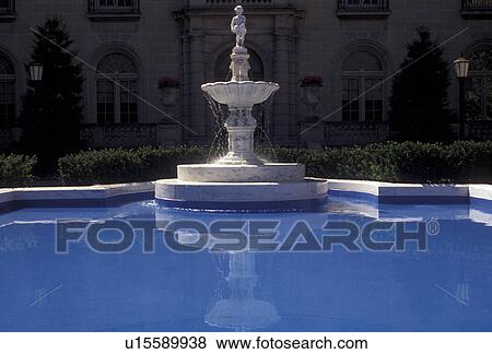 Hershey, Hershey Park, Pennsylvania, Fountain and blue pool in front of building in Hershey in the state of Pennsylvania. View Large Photo Image Stock Photo - Hershey, Hershey Park, Pennsylvania, Fountain and blue pool in front of building in Hershey in the state of Pennsylvania. . Fotosearch