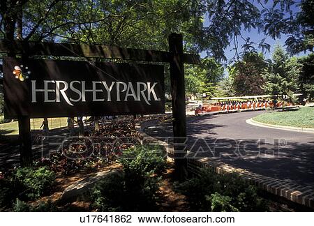 Hershey, Pennsylvania, Hersheypark, Entrance sign at Hershey Park in Hershey in the state of Pennsylvania. View Large Photo Image Stock Image - Hershey, Pennsylvania, Hersheypark, Entrance sign at Hershey Park in Hershey in the state of Pennsylvania. . Fotosearch