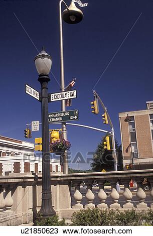 Hershey, road signs, Pennsylvania, East Chocolate Avenue and Cocoa Avenue street signs in downtown Hershey in the state of Pennsylvania. View Large Photo Image Stock Image - Hershey, road signs, Pennsylvania, East Chocolate Avenue and Cocoa Avenue street signs in downtown Hershey in the state of Pennsylvania. . Fotosearch