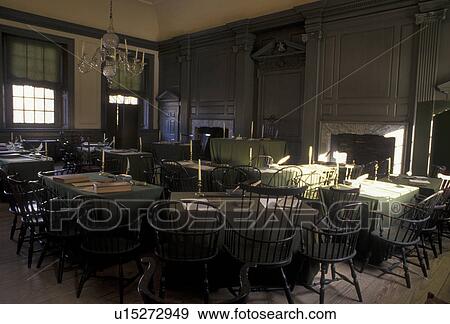 Stock Photo -  Independence Hall, Philadelphia, Independence National Historical Park, Pennsylvania, The Assembly Room at Independence Hall in Independence Nat'l Historical Park in Philadelphia in the state of Pennsylvania.. Fotosearch