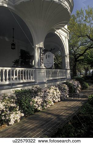 Stock Image -  Inn, hotel, Charleston, South Carolina, Two Meeting Street Inn in the Historic District of Charleston in the state of South Carolina. . Fotosearch
