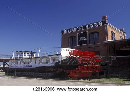 Iowa, Dubuque, A paddleboat displayed next the Mississippi Riverboat Museum in Dubuque View Large Photo Image Stock Photograph - Iowa, Dubuque, A paddleboat displayed next the Mississippi Riverboat Museum in Dubuque . Fotosearch
