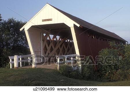 Iowa, St. Charles, covered bridge, Bridges of Madison County. circa 1870 Ives Covered Bridge in St. Charles.  View Large Photo Image Stock Photo -  Iowa, St. Charles, covered bridge, Bridges of Madison County. circa 1870 Ives Covered Bridge in St. Charles. . Fotosearch