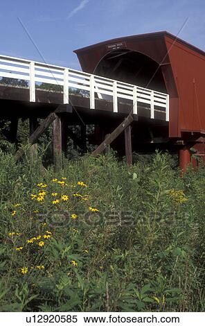 Iowa, Winterset, covered bridge, Bridges of Madison County, circa 1883 Roseman Covered Bridge in Winterset. View Large Photo Image Stock Photography - Iowa, Winterset, covered bridge, Bridges of Madison County, circa 1883 Roseman Covered Bridge in Winterset. . Fotosearch