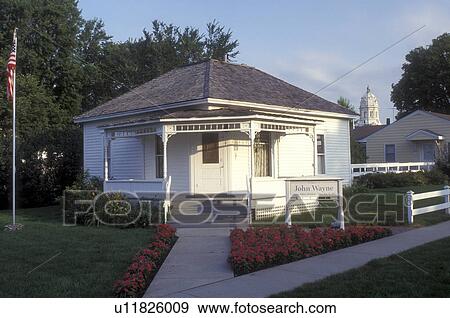 Iowa, Winterset, John Wayne Birthplace in Winterset, Madison County. View Large Photo Image Stock Photo - Iowa, Winterset, John Wayne Birthplace in Winterset, Madison County.. Fotosearch