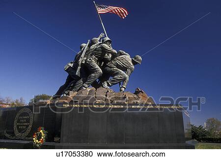 Iwo Jima statue, Arlington, Virginia, Marine Corps War Memorial at Arlington National Cemetery. Raising of the U. S. flag on Iwo Jima during World War II. View Large Photo Image Stock Image - Iwo Jima statue, Arlington, Virginia, Marine Corps War Memorial at Arlington National Cemetery. Raising of the U. S. flag on Iwo Jima during World War II.. Fotosearch