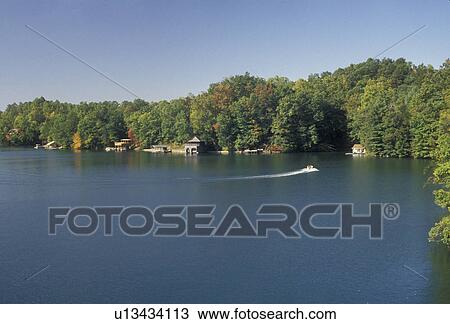 Lake Burton, North Georgia, Appalachian Mountains, Scenic view of early fall foliage and summer cottages on Lake Burton in the state of Georgia. View Large Photo Image Stock Image - Lake Burton, North Georgia, Appalachian Mountains, Scenic view of early fall foliage and summer cottages on Lake Burton in the state of Georgia.. Fotosearch