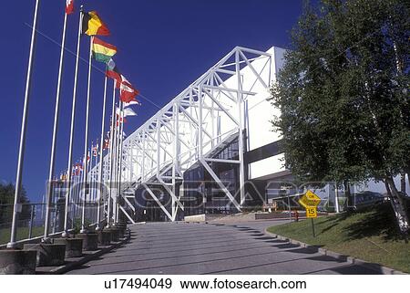 Lake Placid, New York, arena, stadium, Adirondacks, Flags of different countries in front of Olympic Center in Lake Placid in the state of New York. View Large Photo Image Stock Photo - Lake Placid, New York, arena, stadium, Adirondacks, Flags of different countries in front of Olympic Center in Lake Placid in the state of New York. . Fotosearch