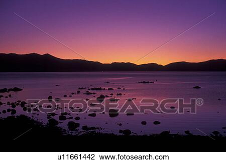 Lake Tahoe, lake, Sierra Nevada Mountain Range, Nevada, California, Emerald Bay at sunset on Lake Tahoe in the state of Nevada. View Large Photo Image Stock Image - Lake Tahoe, lake, Sierra Nevada Mountain Range, Nevada, California, Emerald Bay at sunset on Lake Tahoe in the state of Nevada.. Fotosearch
