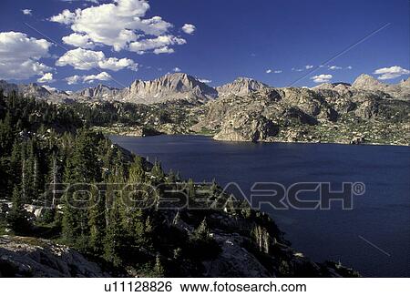 lake, Wyoming, Wind River Range, Bridger-Teton National Forest, Scenic view of Seneca Lake and the Wind River Mountain Range. View Large Photo Image Stock Photograph - lake, Wyoming, Wind River Range, Bridger-Teton National Forest, Scenic view of Seneca Lake and the Wind River Mountain Range.. Fotosearch