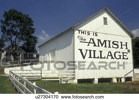 Stock Image -  Lancaster County, amish, barn, amish country, Pennsylvania, Pennsylvania Dutch Country, The Amish Village in Strasburg in the state of Pennsylvania. . Fotosearch