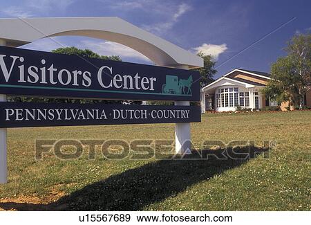 Stock Photo -  Lancaster, Pennsylvania, Welcome sign at Pennsylvania Dutch Country Visitor Center in Lancaster County in the state of Pennsylvania . Fotosearch