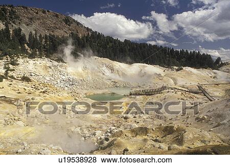 Lassen Volcanic National Park, Lassen, California, Cascade Mountains, Cascade Range, Bumpass Hell is a large area of spectacular boiling springs, mudpots, and boiling pools in Lassen Volcanic Nat'l Park in the state of California. View Large Photo Image Stock Photo - Lassen Volcanic National Park, Lassen, California, Cascade Mountains, Cascade Range, Bumpass Hell is a large area of spectacular boiling springs, mudpots, and boiling pools in Lassen Volcanic Nat'l Park in the state of California.. Fotosearch
