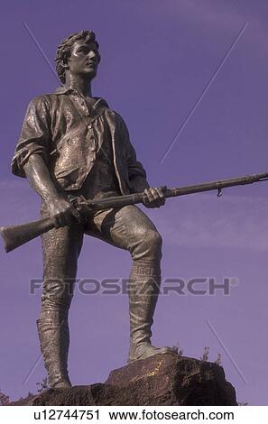 Lexington, Massachusetts, Minute Man Statue of Captain John Parker., View Large Photo Image Stock Image - Lexington, Massachusetts, Minute Man Statue of Captain John Parker., . Fotosearch