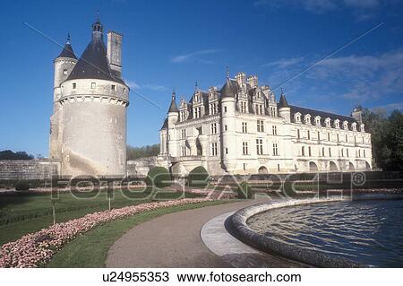 Loire Valley, Castle, France, Chenonceau, Europe, Scenic view of the 16th Century Chateau de Chenonceau in the Loire Castle Region in Chenonceau, France. View Large Photo Image Stock Image - Loire Valley, Castle, France, Chenonceau, Europe, Scenic view of the 16th Century Chateau de Chenonceau in the Loire Castle Region in Chenonceau, France.. Fotosearch