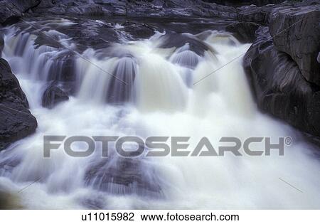 Maine, Waterfall on Swift River. View Large Photo Image Stock Image - Maine, Waterfall on Swift River.. Fotosearch
